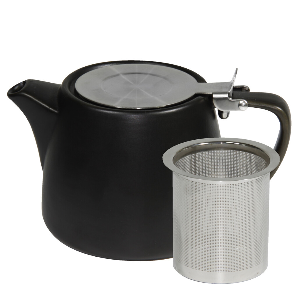 500ml-Matt-Black-Stackable-Teapot